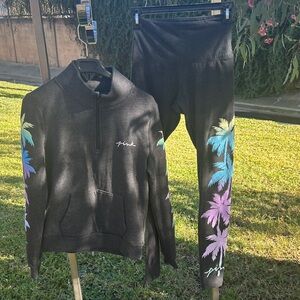 PINK Victoria's Secret Black Palm Tree Set